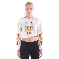 Cute Kawaii Popcorn Cropped Sweatshirt by Valentinaart