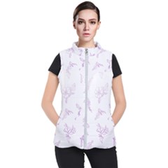 Beautiful,violet,floral,shabby Chic,pattern Women s Puffer Vest by NouveauDesign