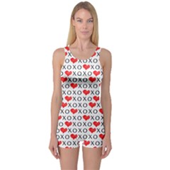 Xoxo Valentines Day Pattern One Piece Boyleg Swimsuit by Valentinaart