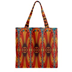 Geometric Extravaganza Pattern Zipper Grocery Tote Bag by linceazul