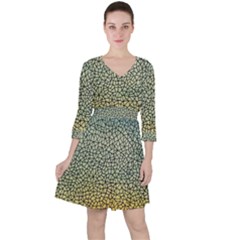 Background Cubism Mosaic Vintage Ruffle Dress by Nexatart