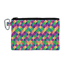 Background Geometric Triangle Canvas Cosmetic Bag (medium) by Nexatart