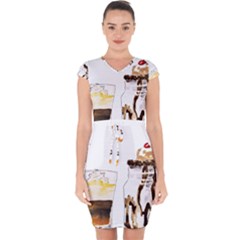 Coffee And Milkshakes Capsleeve Drawstring Dress  by KuriSweets