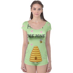 Bee Mine Valentines Day Boyleg Leotard  by Valentinaart