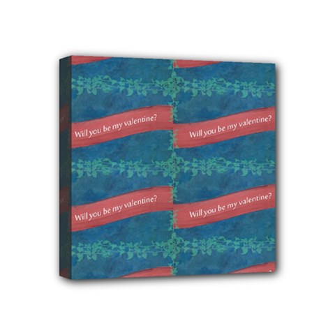Valentine Day Pattern Mini Canvas 4  X 4  by dflcprints