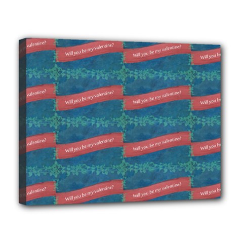 Valentine Day Pattern Canvas 14  X 11  by dflcprints