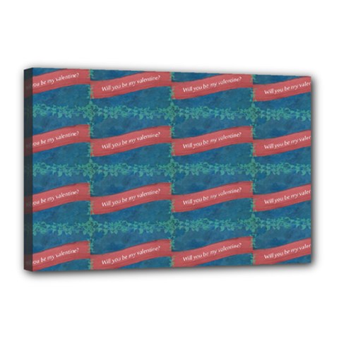 Valentine Day Pattern Canvas 18  X 12  by dflcprints