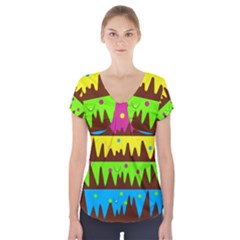 Illustration Abstract Graphic Short Sleeve Front Detail Top by Nexatart