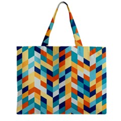 Geometric Retro Wallpaper Zipper Mini Tote Bag by Nexatart