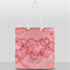 Heart Love Friendly Pattern Full Print Rope Handle Tote (large) by Nexatart