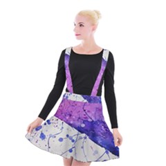 Art Painting Abstract Spots Suspender Skater Skirt by Nexatart