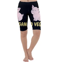 Go Vegan - Cute Pig Cropped Leggings  by Valentinaart