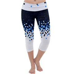 Flat Tech Camouflage Reverse Blue Capri Yoga Leggings by jumpercat