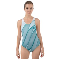 Background Light Glow Blue Cut-out Back One Piece Swimsuit by Nexatart