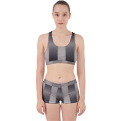 Wall Steel Ivory Creative Texture Work It Out Sports Bra Set by Nexatart