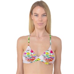 Umbrella Art Abstract Watercolor Reversible Tri Bikini Top by Nexatart