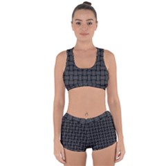 Background Weaving Black Metal Racerback Boyleg Bikini Set by Nexatart