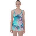 Background Art Abstract Watercolor Tie Front Two Piece Tankini View1