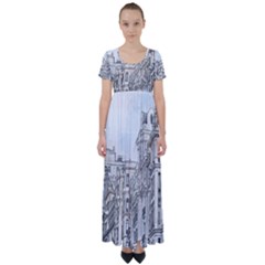 Architecture Building Design High Waist Short Sleeve Maxi Dress by Nexatart