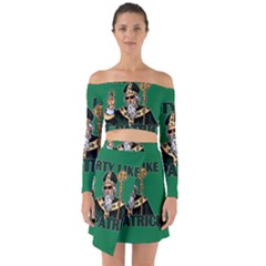  St  Patricks Day  Off Shoulder Top With Skirt Set by Valentinaart