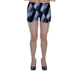 Black And White Grunge Striped Pattern Skinny Shorts by dflcprints