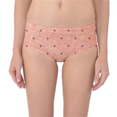 Dot Peach Mid-waist Bikini Bottoms by snowwhitegirl