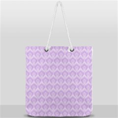 Damask Lilac Full Print Rope Handle Tote (large) by snowwhitegirl