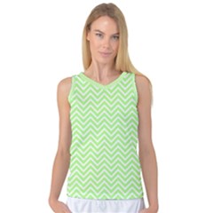 Green Chevron Women s Basketball Tank Top by snowwhitegirl
