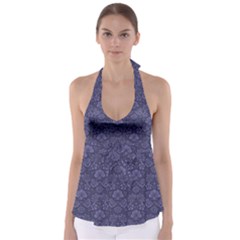 Damask Purple Babydoll Tankini Top by snowwhitegirl