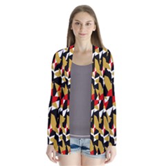 Colorful Abstract Pattern Drape Collar Cardigan by dflcprints