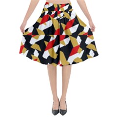 Colorful Abstract Pattern Flared Midi Skirt by dflcprints