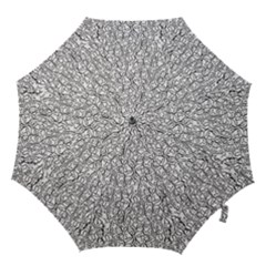Elio s Shirt Faces In Black Outlines On White Hook Handle Umbrellas (medium) by PodArtist