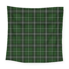 Green Plaid Pattern Square Tapestry (large) by Valentinaart