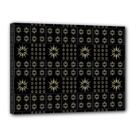 Dark Ethnic Stars Motif Pattern Canvas 16  X 12  by dflcprints