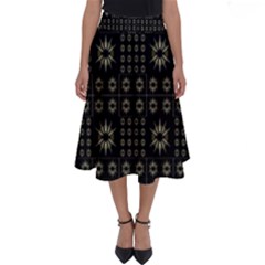 Dark Ethnic Stars Motif Pattern Perfect Length Midi Skirt by dflcprints
