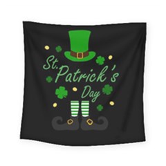 St Patricks Leprechaun Square Tapestry (small) by Valentinaart