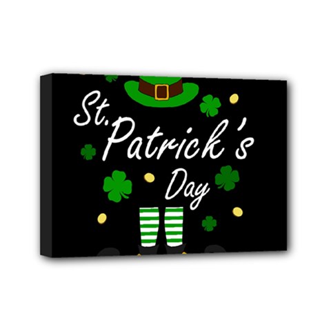 St Patricks Leprechaun Mini Canvas 7  X 5  by Valentinaart