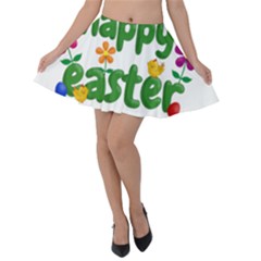 Happy Easter Velvet Skater Skirt by Valentinaart