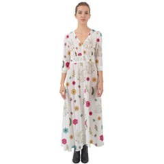 Easter Bunny  Button Up Boho Maxi Dress by Valentinaart