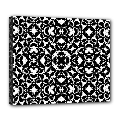 Black And White Geometric Pattern Deluxe Canvas 24  X 20   by dflcprints