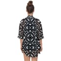 Black And White Geometric Pattern Open Front Chiffon Kimono View2
