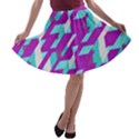 Fabric Textile Texture Purple Aqua A-line Skater Skirt View1