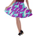 Fabric Textile Texture Purple Aqua A-line Skater Skirt View2