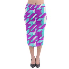 Fabric Textile Texture Purple Aqua Midi Pencil Skirt by Nexatart