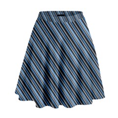 Diagonal Stripes Pinstripes High Waist Skirt by Nexatart