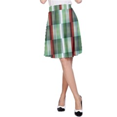 Fabric Textile Texture Green White A-line Skirt by Nexatart