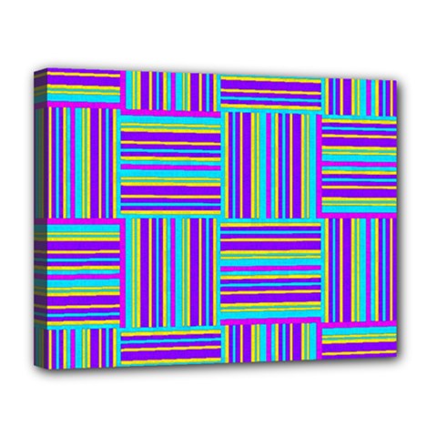 Geometric Textile Texture Surface Canvas 14  X 11  by Nexatart