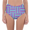 Geometric Textile Texture Surface Reversible High-Waist Bikini Bottoms View3