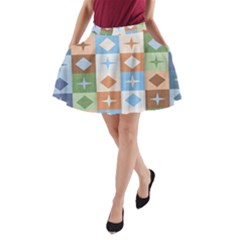 Fabric Textile Textures Cubes A-line Pocket Skirt by Nexatart