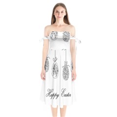 Easter Eggs Shoulder Tie Bardot Midi Dress by Valentinaart